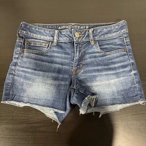 American Eagle Outfitters Women's Distressed Blue Jean Shorts